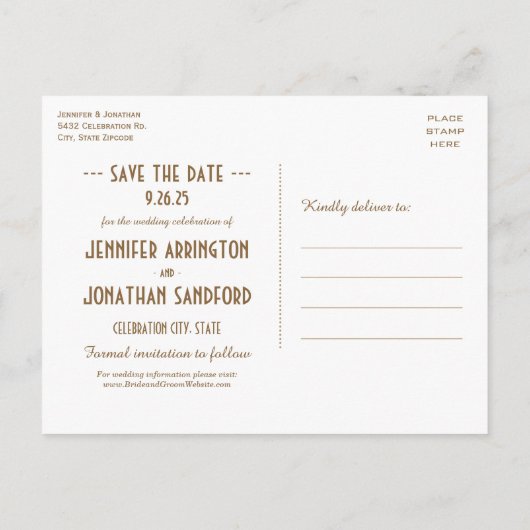 エジプトの新しい結婚式はがきを保存 案内ポストカード (裏面)