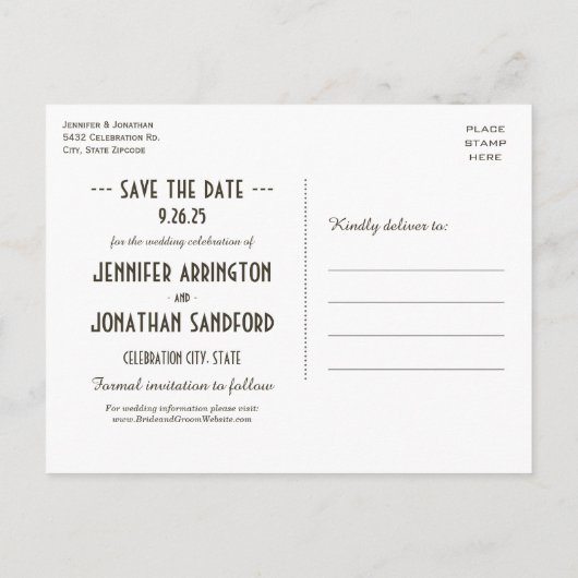 エジプトの新しい結婚式はがきを保存 案内ポストカード (裏面)