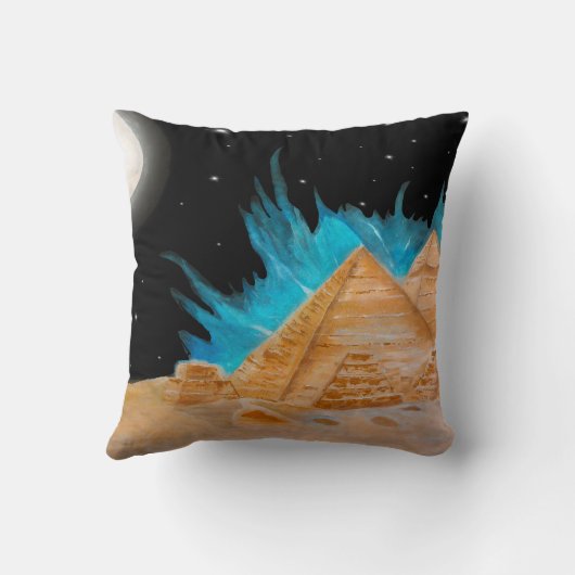 エジプトの星の下の美しいピラミッド クッション (裏面)