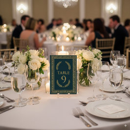 エジプトの月桂樹とゴールドの枠 – 編集可能 テーブルナンバー