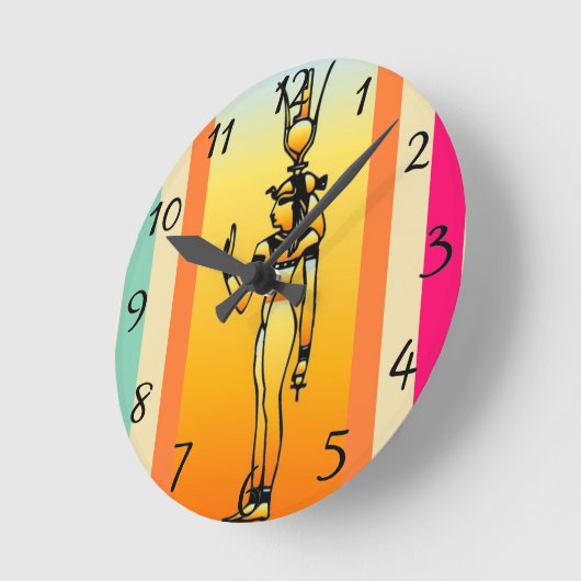 エジプトの柱時計 ラウンド壁時計 (傾斜)