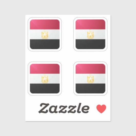 エジプトの正方形の光沢フラグ シール (シート)