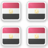 エジプトの正方形の光沢フラグ シール (正面)