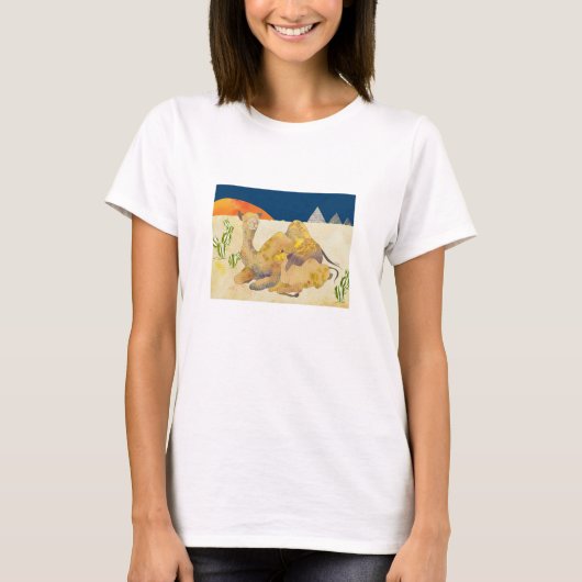 エジプトの母およびベビーのラクダ Tシャツ (正面)