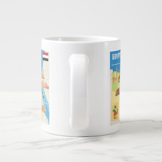 エジプトの漫画の地図 ジャンボコーヒーマグカップ (裏面)