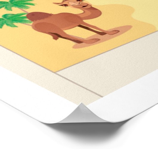 エジプトの漫画の地図 ポスター (角)