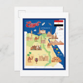 エジプトの漫画の地図 ポストカード (正面/裏面)