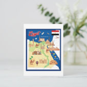 エジプトの漫画の地図 ポストカード (スタンド正面)