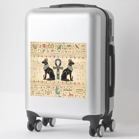 エジプトの猫とシーク教徒のクロス シール (スーツケース)