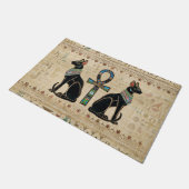 エジプトの猫とシーク教徒のクロス ドアマット (アングル)