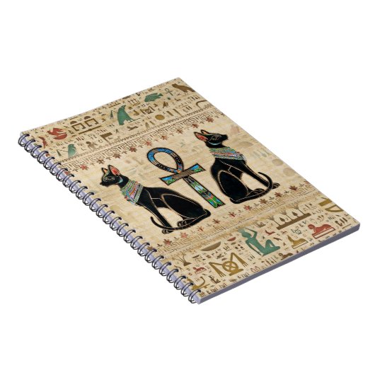 エジプトの猫とシーク教徒のクロス ノートブック (右側)