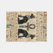 エジプトの猫とシーク教徒のクロス フリースブランケット (正面(横))