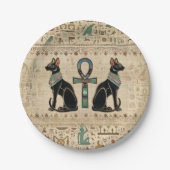 エジプトの猫とシーク教徒のクロス ペーパープレート (正面)