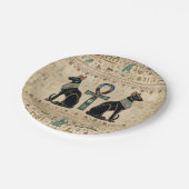 エジプトの猫とシーク教徒のクロス ペーパープレート (アングル)