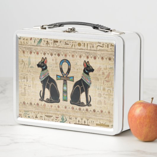 エジプトの猫とシーク教徒のクロス メタルランチボックス (インサイチュ)