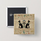 エジプトの猫とシーク教徒のクロス 缶バッジ (正面&裏面)