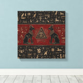 エジプトの猫と目のホルス キャンバスプリント (インサイチュ (ウッドフロア))