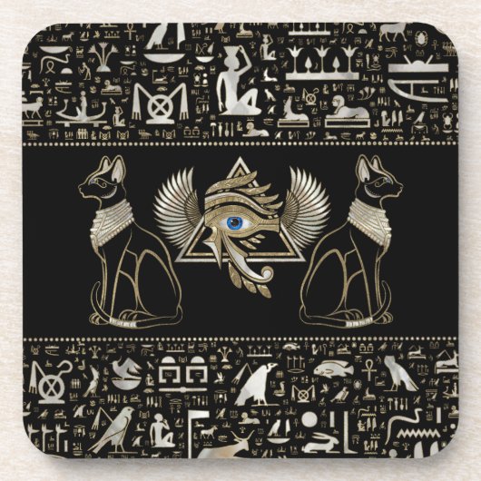 エジプトの猫と目のホルス コースター (正面)