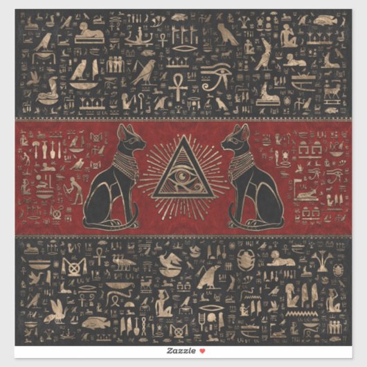 エジプトの猫と目のホルス シール (シート)