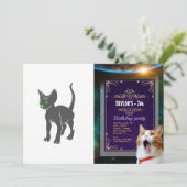 エジプトの猫のシルエット - 背景色を選択してください 招待状 (スタンド正面)