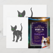 エジプトの猫のシルエット - 背景色を選択してください 招待状 (正面/裏面)