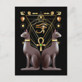 エジプトの猫のホロスアイアンク聖幾何学 ポストカード (正面)