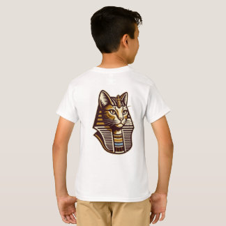 エジプトの猫キッズTシャツ - ファラオの猫アート Tシャツ