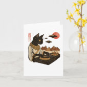 エジプトの猫DJ UFOアートプリントタンクトップ_1 カード (黄色い花)