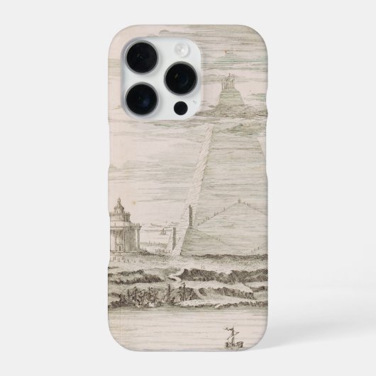 エジプトの王の墓近くのピラミッドの景色 iPhoneケース (裏面)