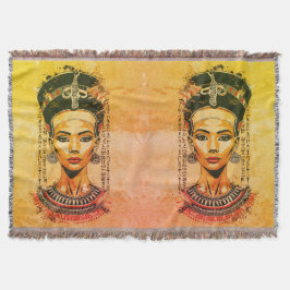 エジプトの王妃モダン- Neo-Pharaoh Art スローブランケット