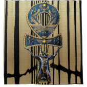 エジプトの生活の象徴 シャワーカーテン (正面)