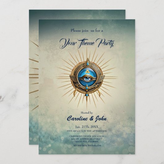 エジプトの目の象徴 招待状 (正面/裏面)