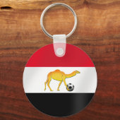 エジプトの砂漠のラクダのサッカーボール旗 キーホルダー (正面)