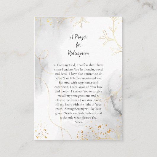 エジプトの祈りの言葉の贖いの聖マリア プレイスカード (裏面)