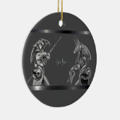 エジプトの神々が灰色 セラミックオーナメント (右)