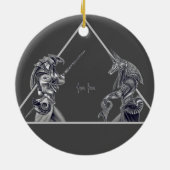 エジプトの神々が灰色 セラミックオーナメント (裏面)