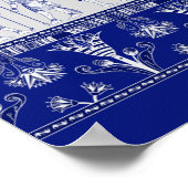 エジプトの神々と装飾縁ど品 – 青い灰色 ポスター (角)