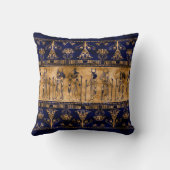 エジプトの神々と装飾縁ど品 – 青い金ゴールド クッション (裏面)