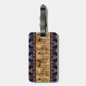 エジプトの神々と装飾縁ど品 – 青い金ゴールド ラゲッジタグ (裏面縦)