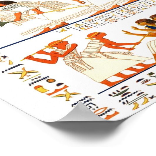 エジプトの神々と象形文字の画像 ポスター (角)