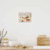 エジプトの神々と象形文字の画像 ポスター (キッチン)