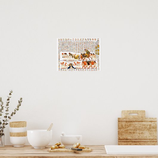 エジプトの神々と象形文字の画像 ポスター (キッチン)