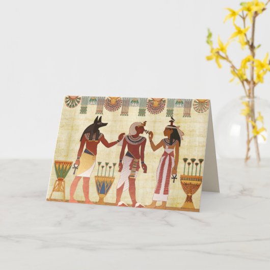 エジプトの神々のグリーティングカード カード (黄色い花)