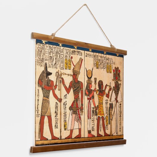エジプトの神々のタペストリー | 神話と象形文字 吊り下げ型タペストリー (傾斜あり)
