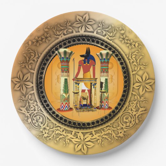 エジプトの神のanubis ペーパープレート (正面)