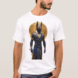 エジプトの神アヌビス - 筋肉質な全身像を保持 Tシャツ