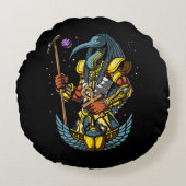 エジプトの神アンクスカラブ古代のシンボル ラウンドクッション (正面)