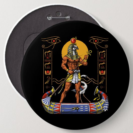 エジプトの神ラ 缶バッジ (正面&裏面)