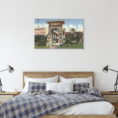 エジプトの神社のレプリカ、ロシクルチアン公園 キャンバスプリント (インサイチュ (寝室))