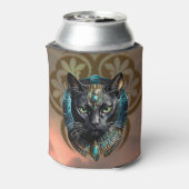 エジプトの神秘的な猫、夜のように黒く、 缶クーラー (缶裏面)